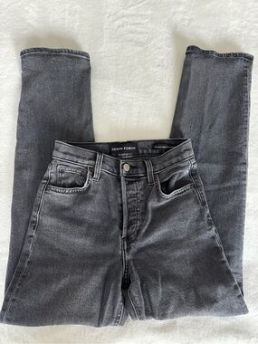 Denim Forum High-Rise Washed Black Jeans